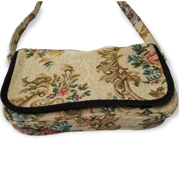 Floral Tapestry Shoulder Bag With Adjustable Strap FairyCore Nature CottageCore - Picture 4 of 10